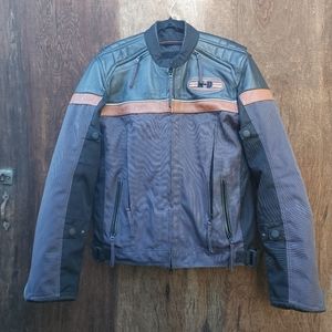 Harley-Davidson Men's Vent System Leather & Nylon Riding Jacket M
